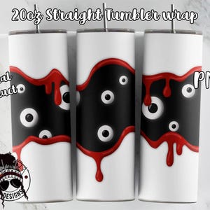 Eyeball Tumbler wrap | Creepy Halloween Tumbler sublimation | Downloadable PNG sublimation