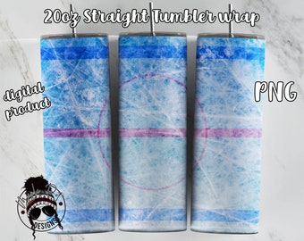 Hockey Rink Tumbler Wrap | Ice Rink Tumbler Wrap | Hockey Ice Wrap | Downloadable File