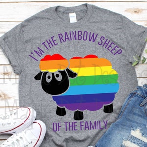 I&#39;m the rainbow sheep of the family svg, rainbow sheep svg, black sheep svg, pride svg, gay pride svg, downloadable PNG & SVG, trending svg