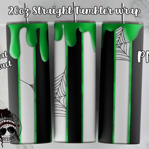 20oz Skinny tumbler wrap | Halloween Tumbler wrap | Striped Halloween Tumbler sublimation | Downloadable PNG sublimation