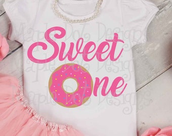 Sweet One svg, birthday donut svg, birthday svg, first birthday svg, downloadable PNG & SVG Cut file! Perfect for htv, vinyl, waterslide