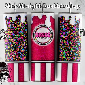 Sweet Disaster Tumbler Sublimation Design | 20 oz Straight Tumbler PNG | Downloadable File