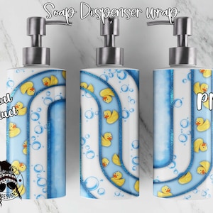 Duck Wave Soap Dispenser Wrap | Soap Dispenser Sublimation | Downloadable PNG