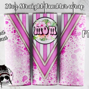 Copo Mãe Tropical PNG | Pastel Mom Tumbler Wrap PNG | Design de Sublimação | Sublimação PNG para download