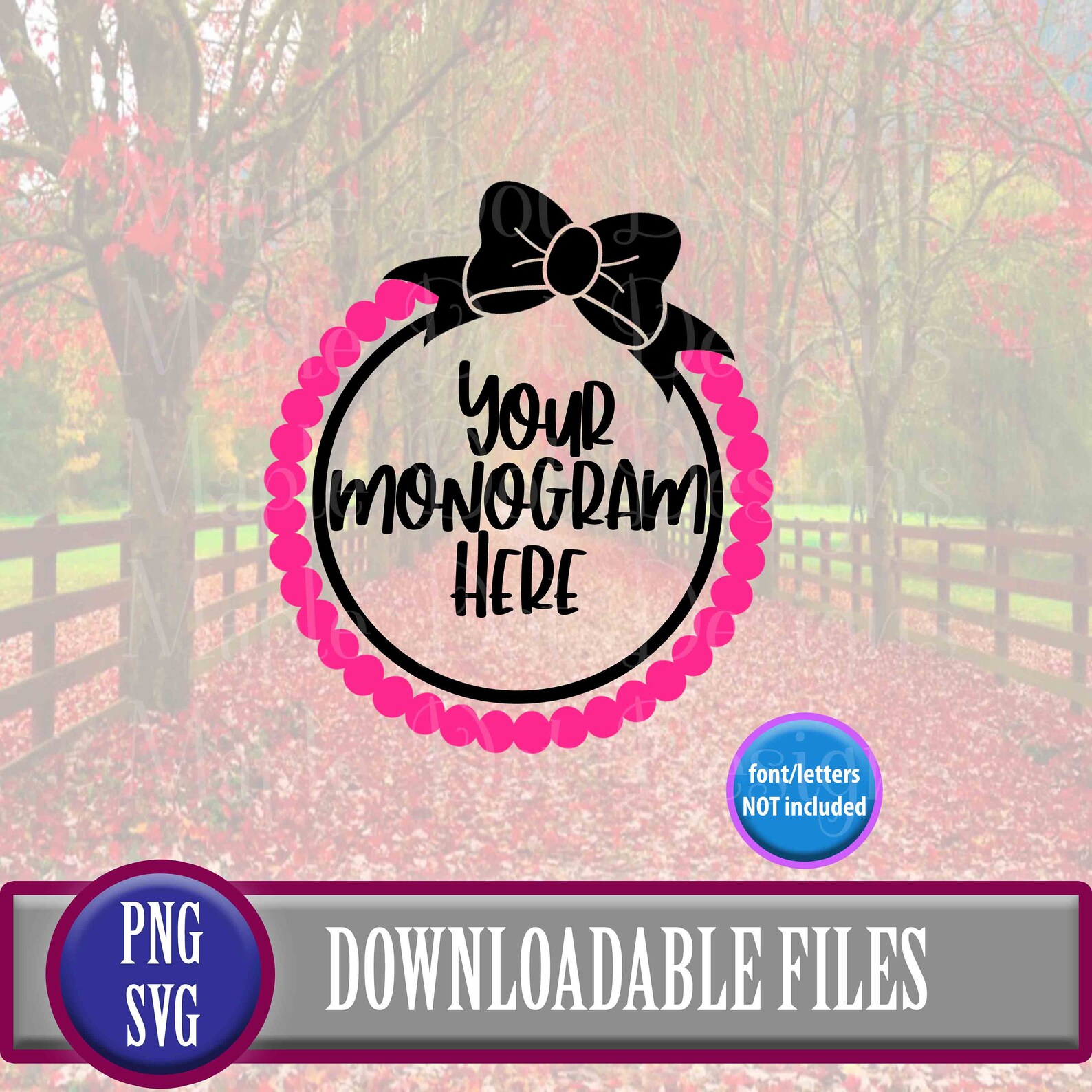 Download Monogram Border SVG Heart Monogram SVG Valentine Monogram | Etsy