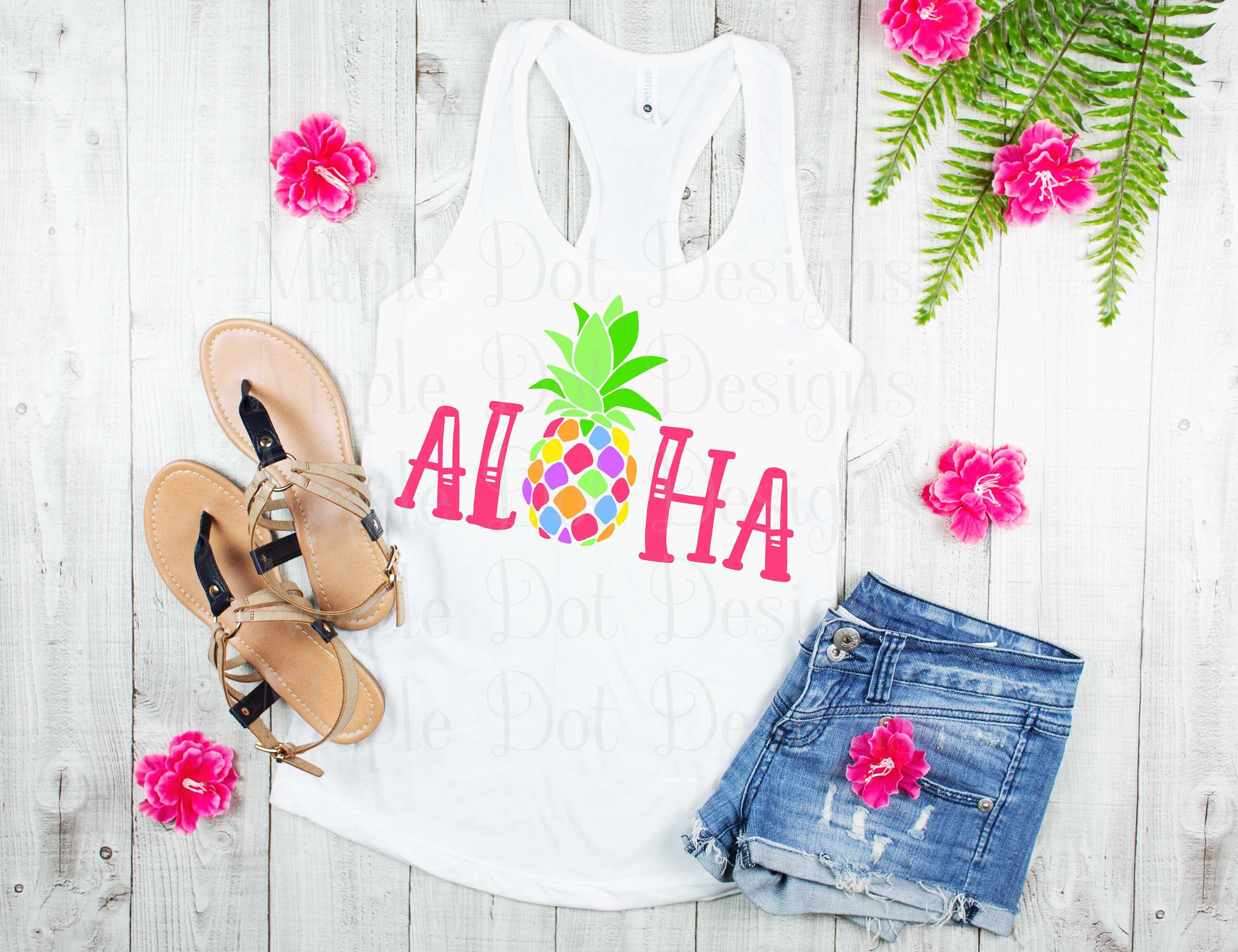 Aloha SVG, vibraciones de vacaciones svg, verano svg, piña svg, tendencia svg, tropical svg, DESCARGABLE PNG y SVG Cut archivo! Capas vsco chica