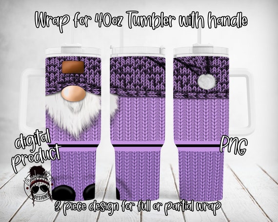 Purple Gnome Tumbler Wrap 40oz Tumbler Wrap Downloadable PNG 