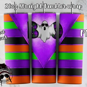 20oz Skinny tumbler wrap | Halloween Tumbler wrap | Striped Halloween Tumbler sublimation | Downloadable PNG sublimation