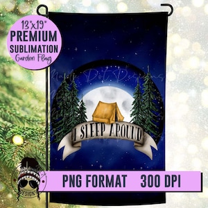 Je dors | Drapeau de jardin en sublimation | Drapeau de camping amusant PNG | Conception de sublimation de drapeau de jardin
