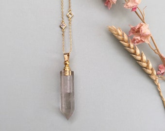 Crystal Therapy Pendant, Quartz Pendant, Perfume Pendant, Aromatherapy Pendant, Amethyst Pendant, Perfume Necklace, Special Gift