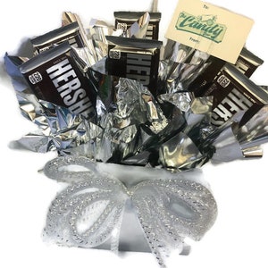 Silver Hershey Candy Arrangement Gift Box