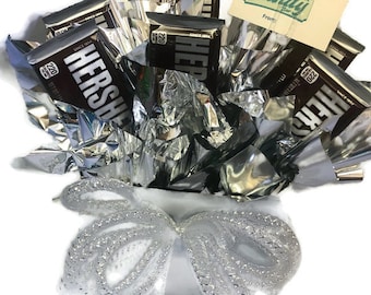 Silver Hershey Candy Arrangement Gift Box