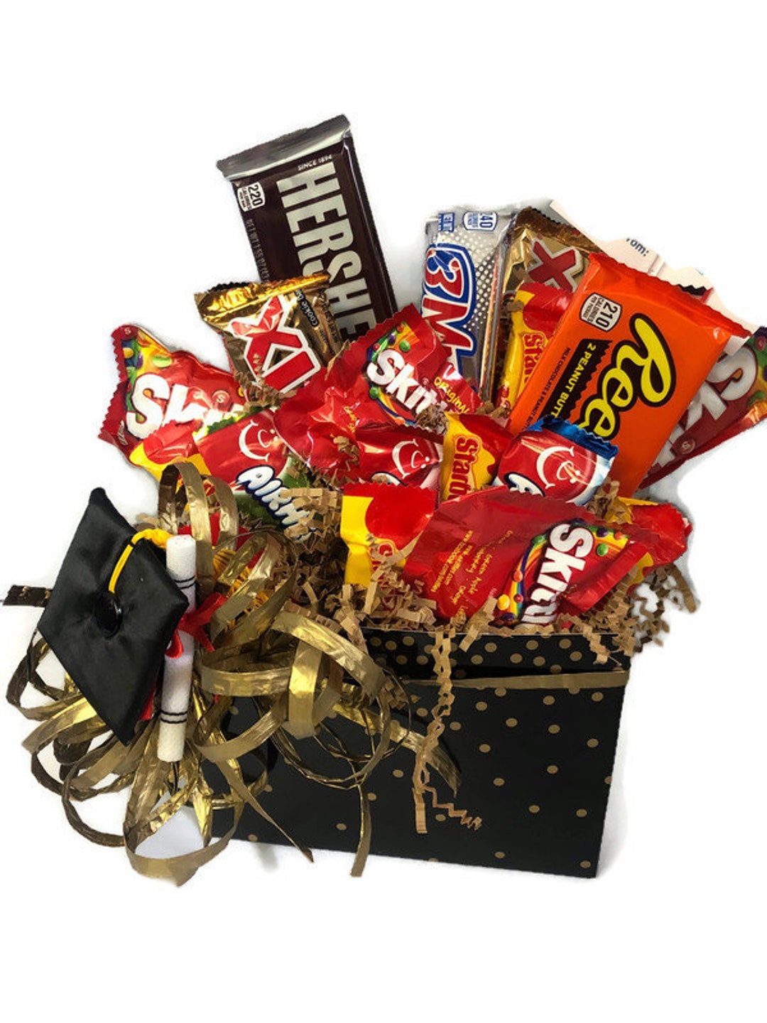 Graduation Box Black and Gold Grad Gift - Etsy