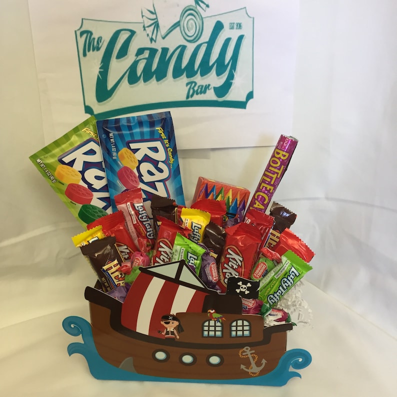 Pirate Ship Candy Arrangement Gift Box Etsy