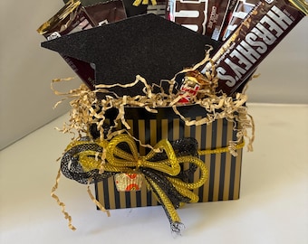 Graduation Box Black and Gold Grad Gift