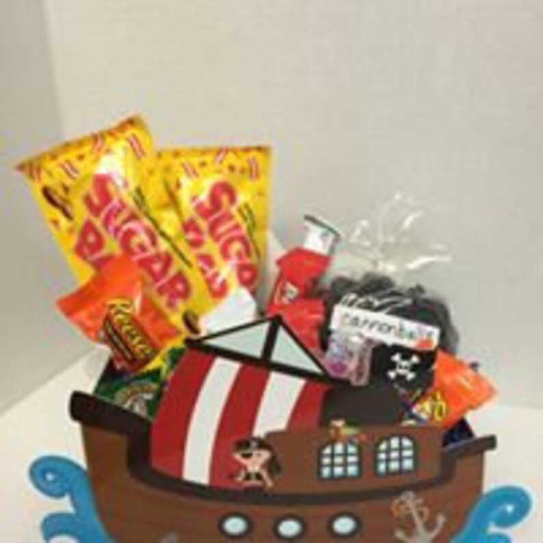 Pirate Ship Candy Arrangement Gift Box Etsy