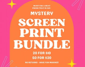 Bundle of random screen print transfers, ready to press transfer, --NOT a digital file--, christian, holiday, kids, adult, sports and more.