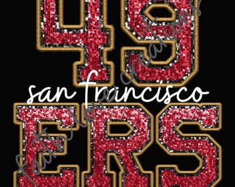 49ers, San Franciso, SF niners, sequin, png only sublimation white won't show, direct to film image, image only, original owner of image