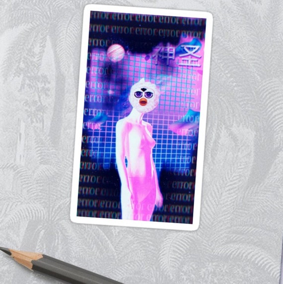 Vaporwave Furby Sticker Decor Cling Decal Etsy