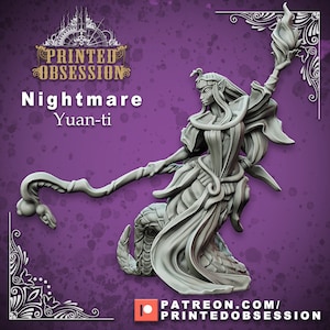 Yuan-Ti Abomination Sorceress Nightmare miniature for Dungeons and Dragons