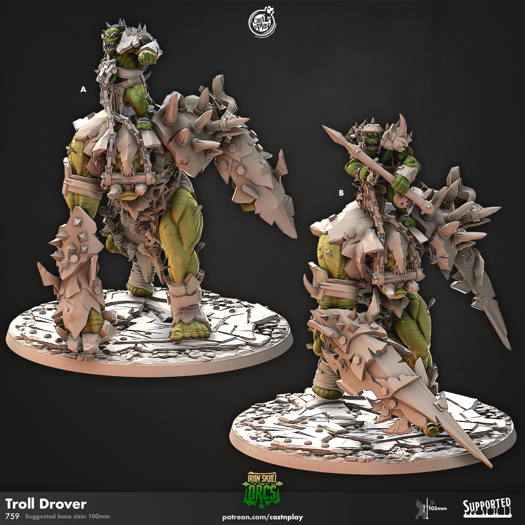 Iron Skull Orc Troll Drover