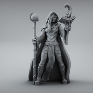 Female Sorceress miniature for Dungeons and Dragons