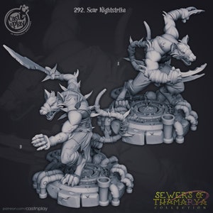 Ratmen Assassin &quot;Scar Nightstrike&quot; miniature for Dungeons and Dragons | Pathfinder