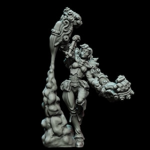 Human Female Artificer Armourer miniature for Dungeons and Dragons