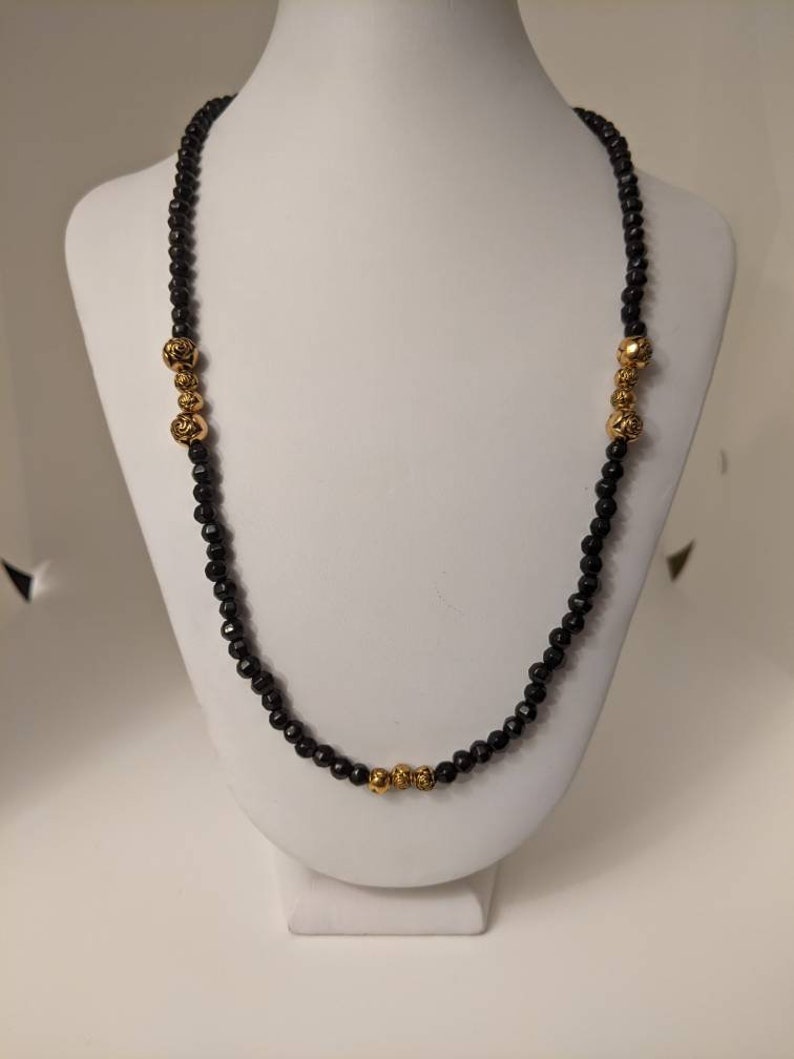 Black and Gold Beaded Necklace
