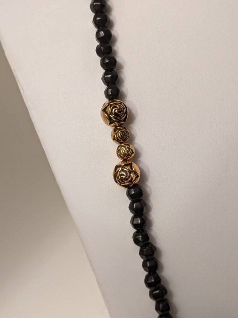 Black and Gold Beaded Necklace