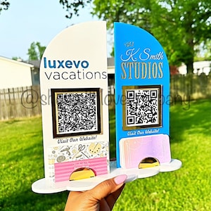 Two Arched Sign, 2 QR Code, Acrylic Sign, Scan To Pay, Decor,  Signs, Custom, Personalized, Codes, Code, Small Business, Pop Up Shop