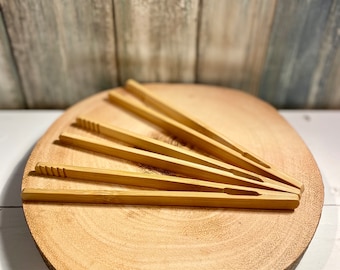 Bamboo Tweezers | Sensory Tool | Montessori | Wooden Tools | Extras for sensory Play | Child Gift | Fine Motor Skills | 1 Bamboo Tweezer