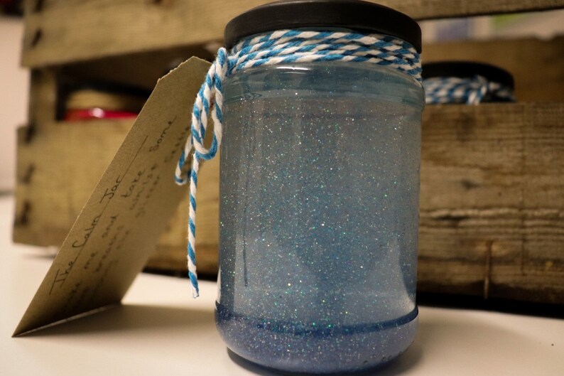 The Calm Jar With Guide Personalised Recycled Materials Sensory Jar