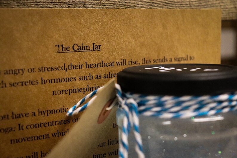 The Calm Jar With Guide Personalised Recycled Materials Sensory Jar