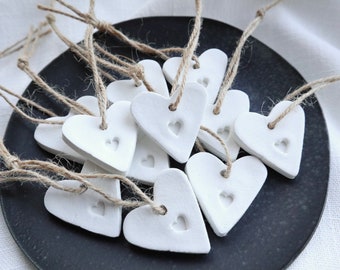 Tiny Clay Heart Decoration | Set Of 5 | Gift Wrapping | Valentine's Day | Wedding Favours