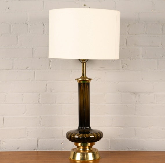 smoked glass lamp base