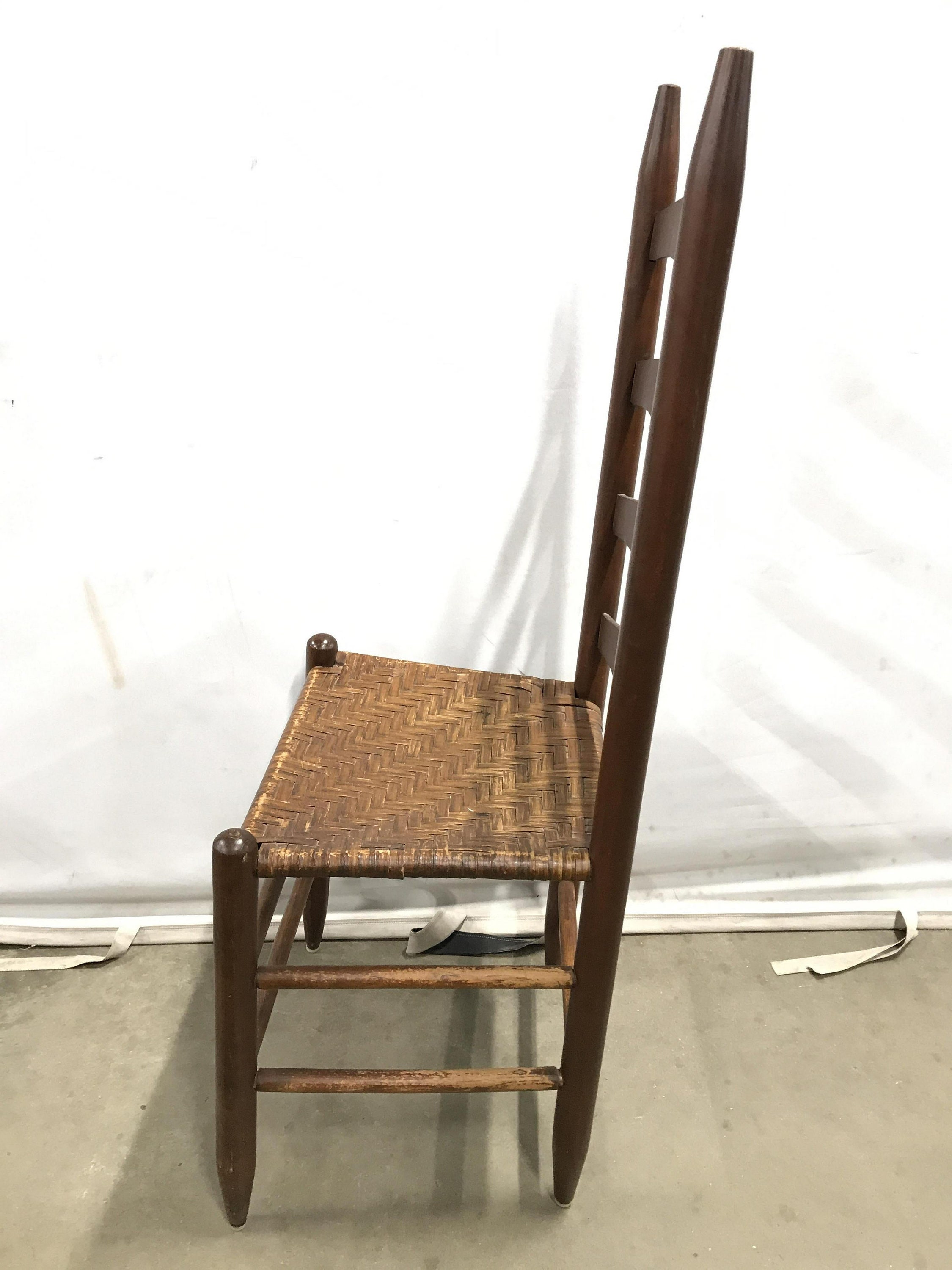 Pair of Antique High Ladder Back Wood Chairs Etsy