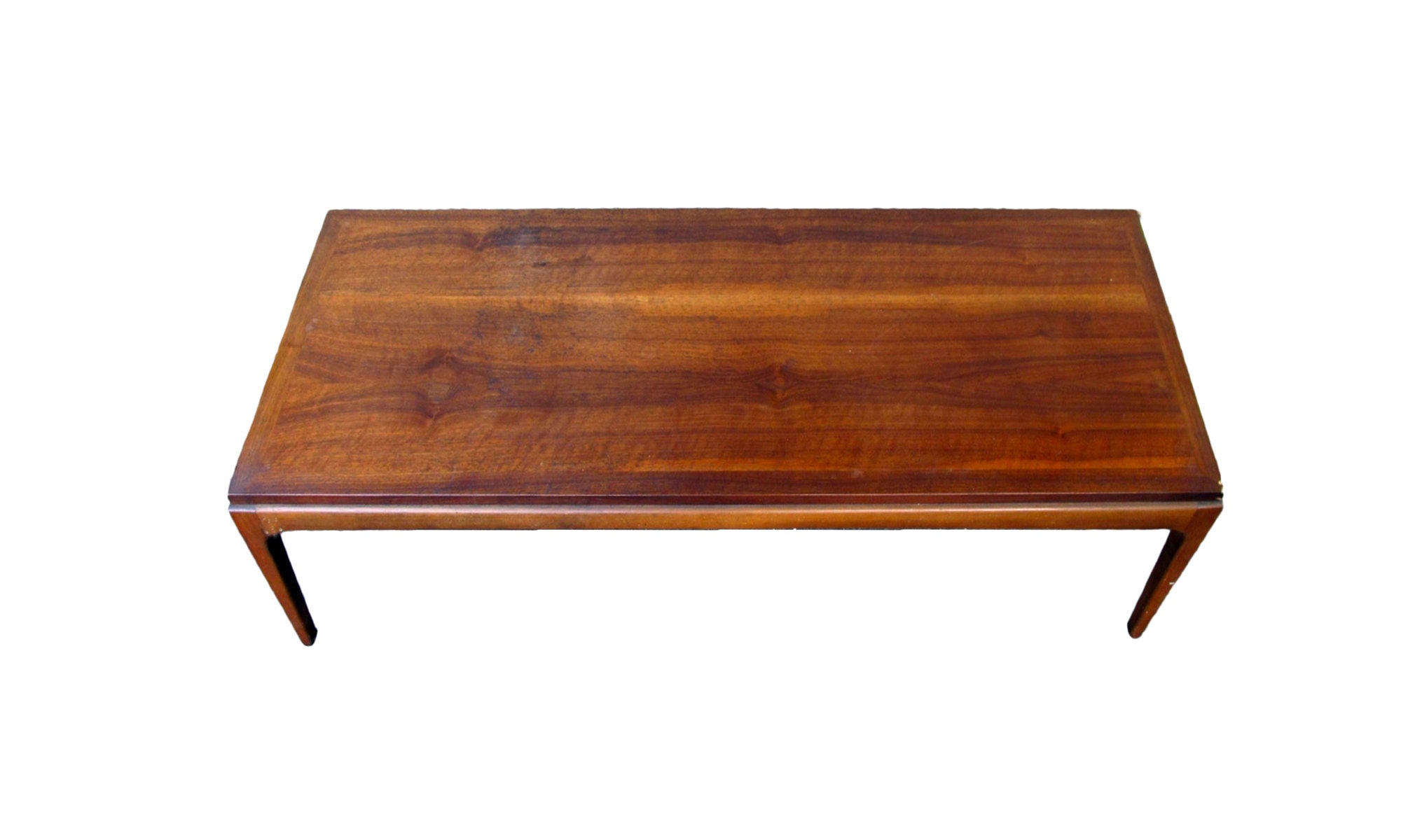 Classic Mid century Lane Rectangular Rhythm Two Tone Walnut Coffee