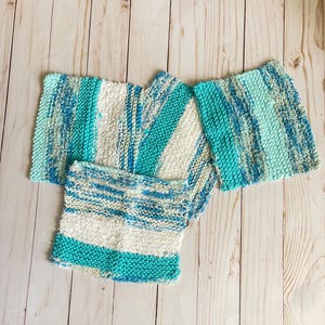 Hand Knit Dish Cloths / Washcloths / Cotton Wash Rags / Bath Accessories / Cotton scrubbies