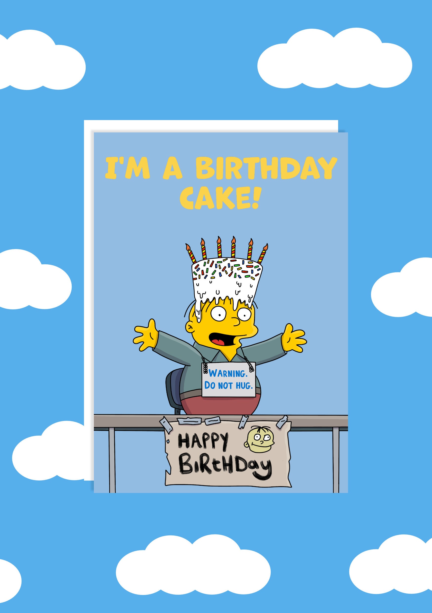 Ralph Wiggum as a Birthday Cake Greeting Card, Funny, Comedy, the Simpsons  - Etsy India
