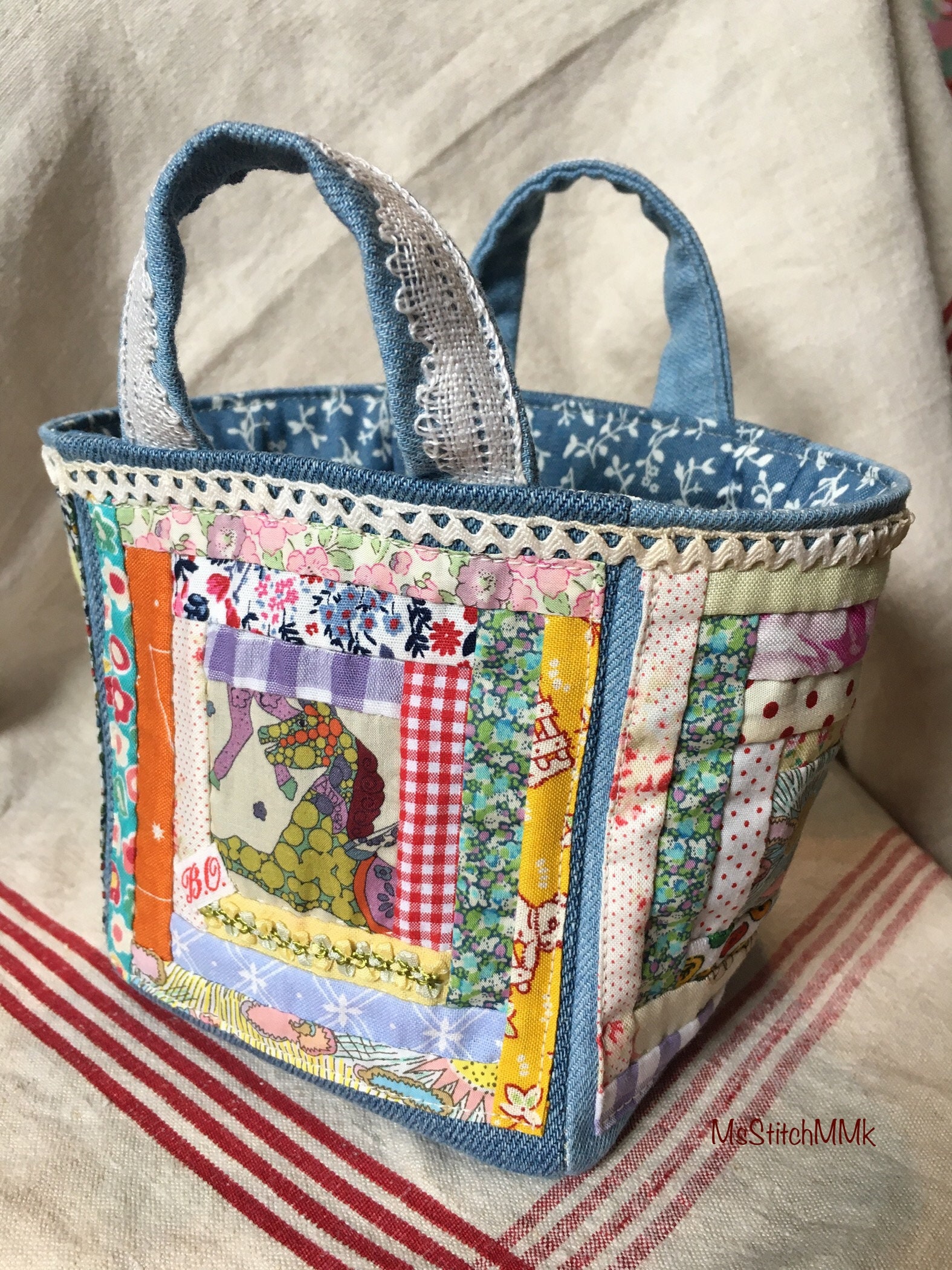 Handmade patchwork little bag Etsy