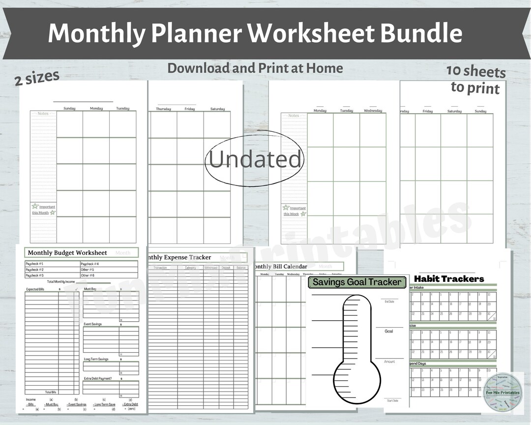 Monthly / Weekly Budget Calendar / Printable - Etsy