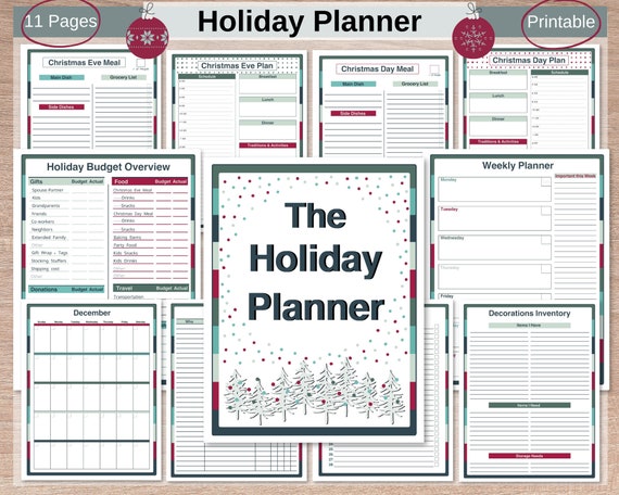 Christmas Planner Bundle: Holiday Budget, Gift Tracker (Printable PDF)