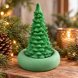 Christmas Tree Essential Oil Diffuser | Handmade Concrete Aroma Stone | Rustic Holiday & Woodland Home Decor