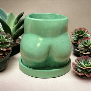 Handmade Concrete Butt Planter with Saucer