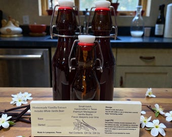 18-Month Aged Vanilla Extract | Madagascar Beans, Vodka or Rum Base (Texas Cottage Food)