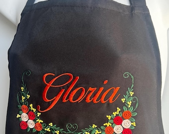 Custom Embroidered Chef Apron: Personalized Kitchen Apron with Name or Logo