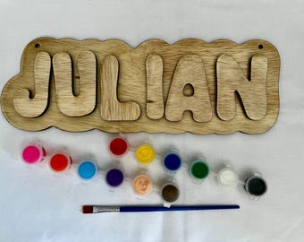 Kit de letrero de puerta personalizado: pinta tu propio letrero de madera contrachapada báltica personalizado