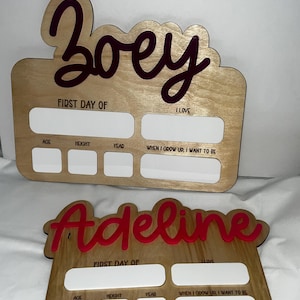 Personalized First & Last Day of School Sign: Custom Wood Dry Erase Board | Interchangeable