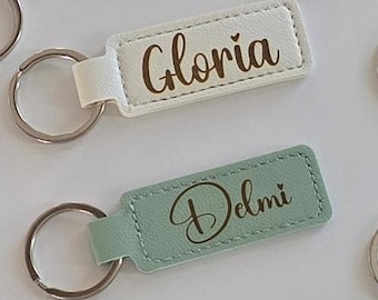 Llavero personalizado de piel sintética: llavero grabado personalizado